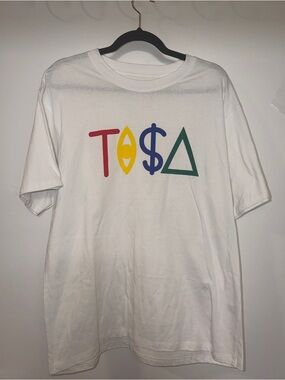 💲👁️💲Headgear Classics TISA White Short Sleeve  Tee with Multicolor Symbols